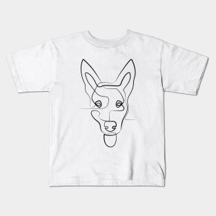 Dog in One Line | One Line Drawing | One Line Art | Minimal | Minimalist Kids T-Shirt